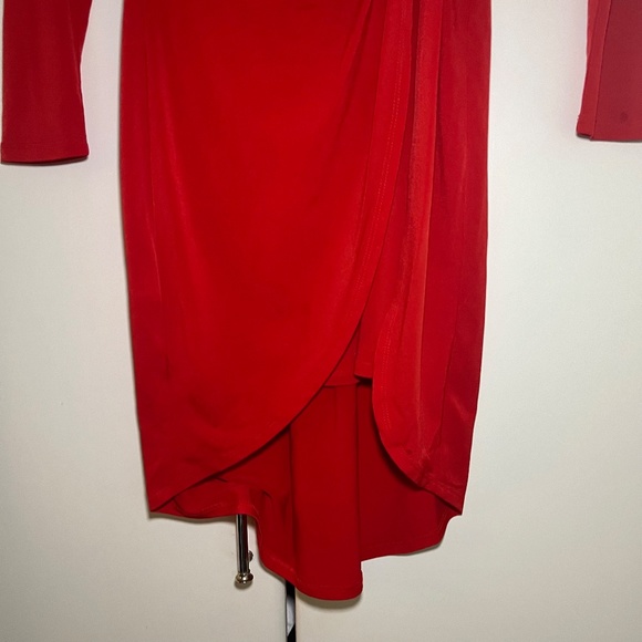 BCBG Classic Long Sleeve Red Dress - Picture 3 of 5